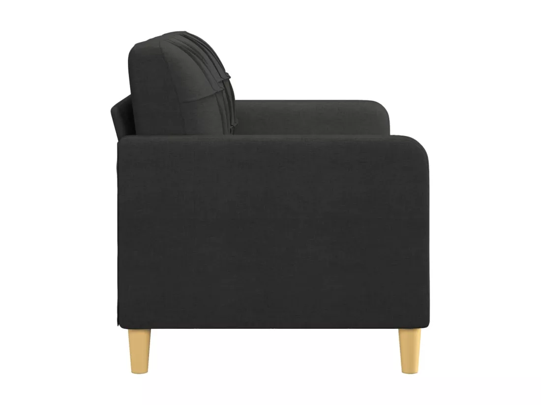 Canapé à 2 places Noir 140 cm Tissu
