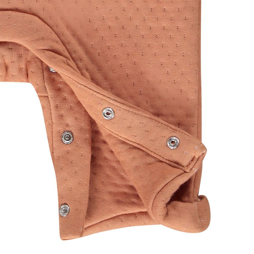Ensemble 2 pièces matelassé avec salopette pour bébé - Marron