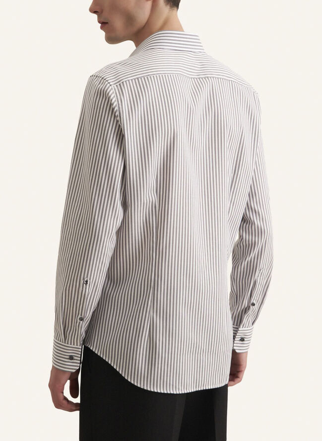 Seidensticker Business Shirt Slim Long sleeve Kent-Collar Stripes Grey