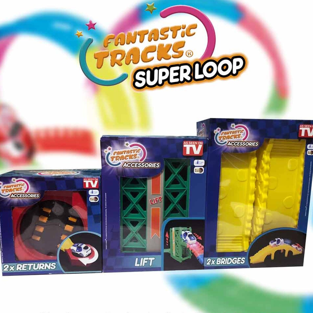 Fantastic Tracks® Autorennbahn Rennstrecke 516 Teile Fantastic Tracks Mega Set