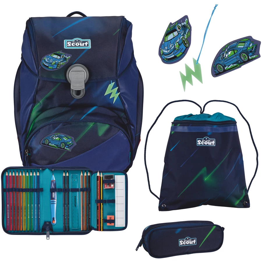Scout Alpha Exklusiv Superflash - Schulranzen Set 4tlg. City Lights