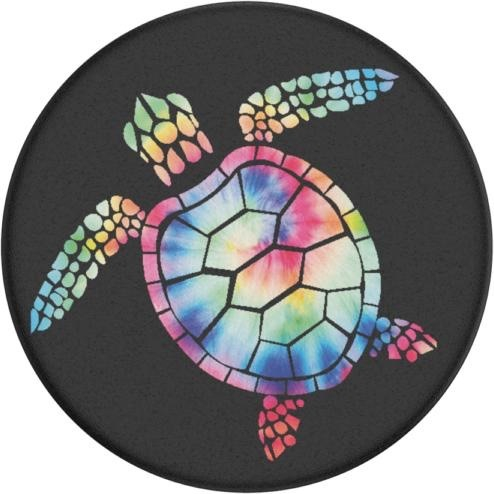 PopGrip Premium Finger Griff Halterung (Austauschbarer Top) für Smartphones / Tablets (805575) - Psychedelic Turtle