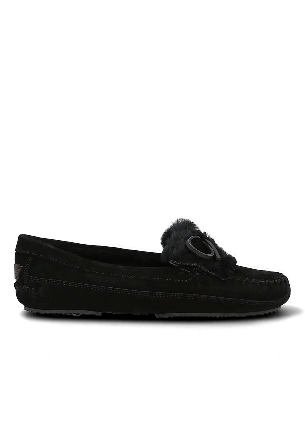 PANTOUFLE R.SHEARLING VELOURS NOIR