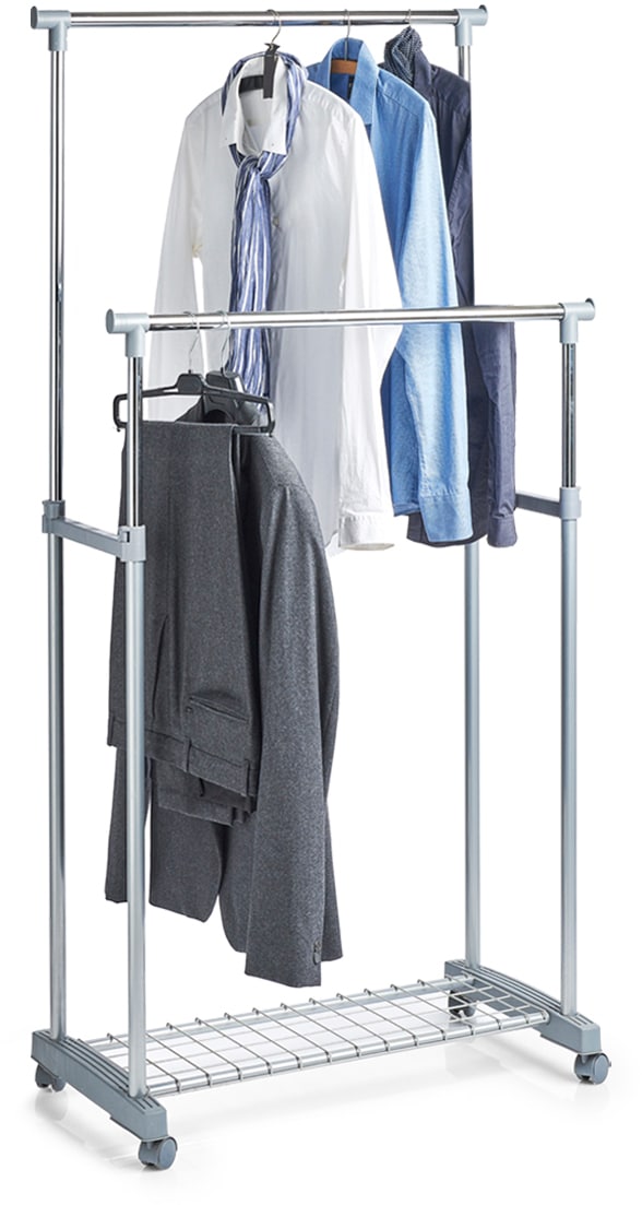 Zeller Present Kleiderständer auf Rollen, höhenverstellbar 93,5-170 cm