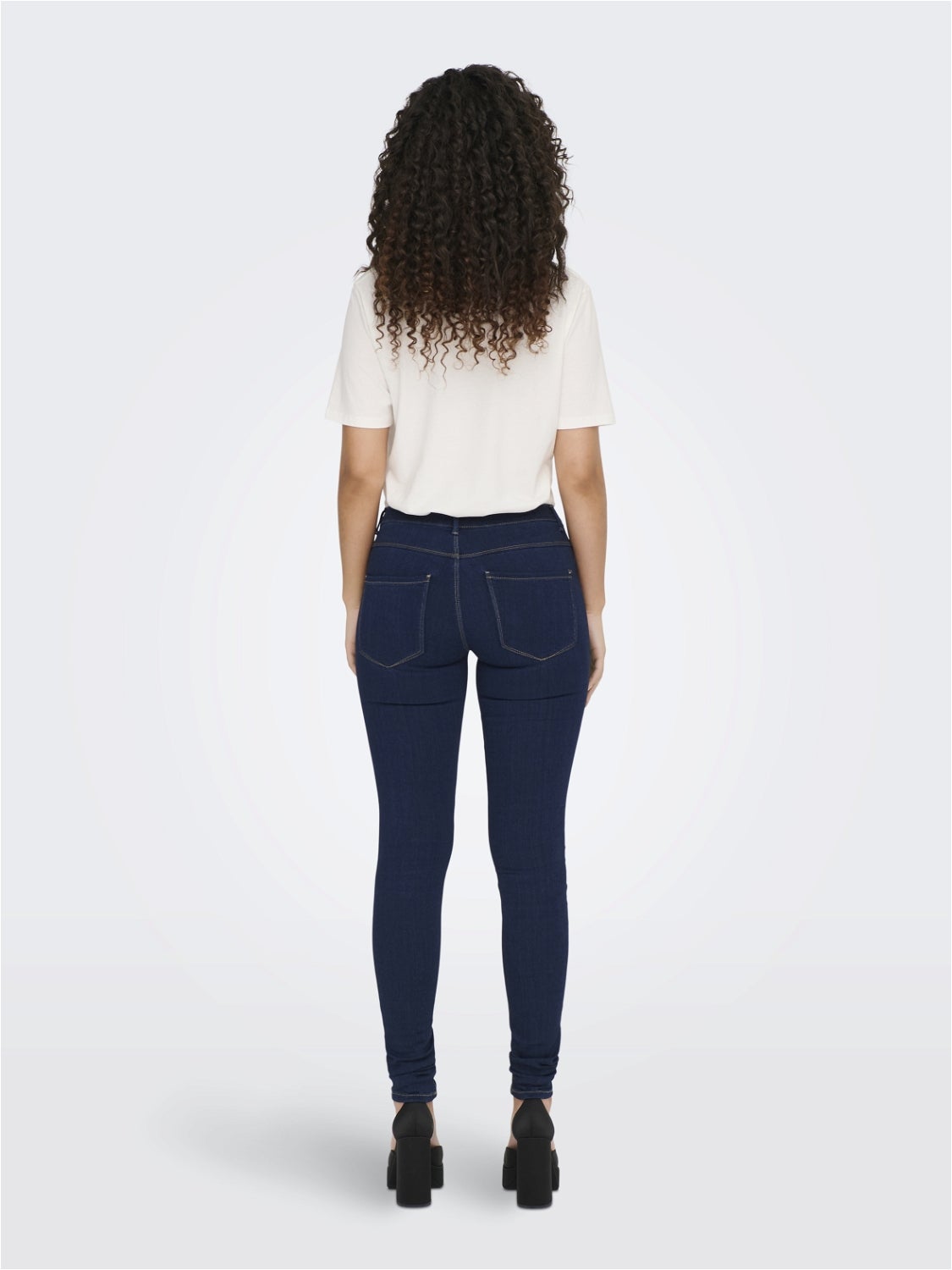 ONLRAIN Mittlere Taille Skinny Fit Jeans Dark Blue Denim