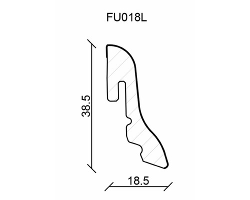 SKANDOR plint wit FU18L 18,5 x 38,5 x 2400 mm
