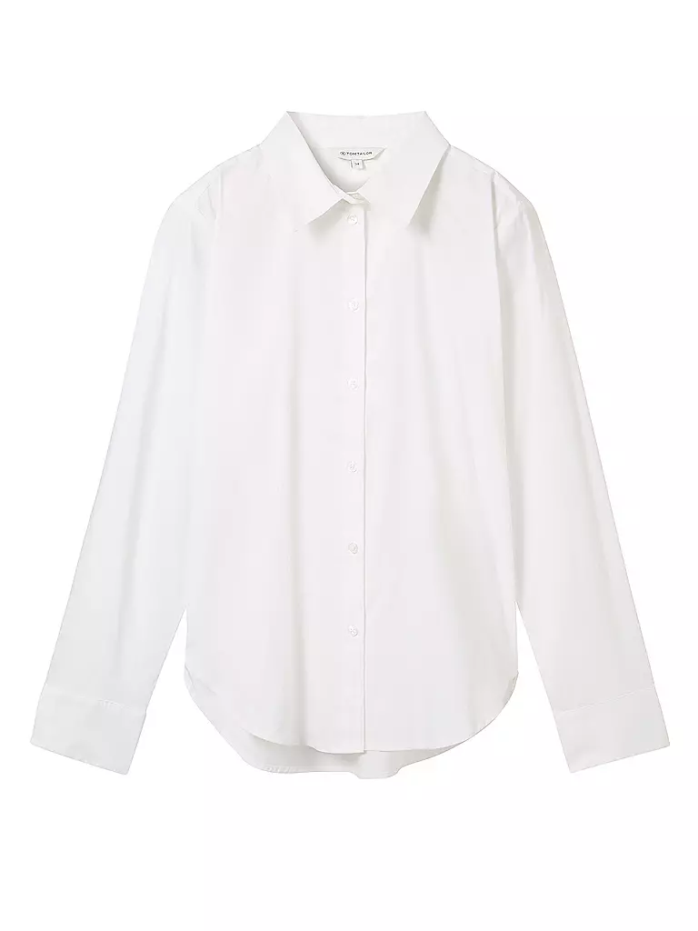 TOM TAILOR Hemdbluse Regular Fit weiss