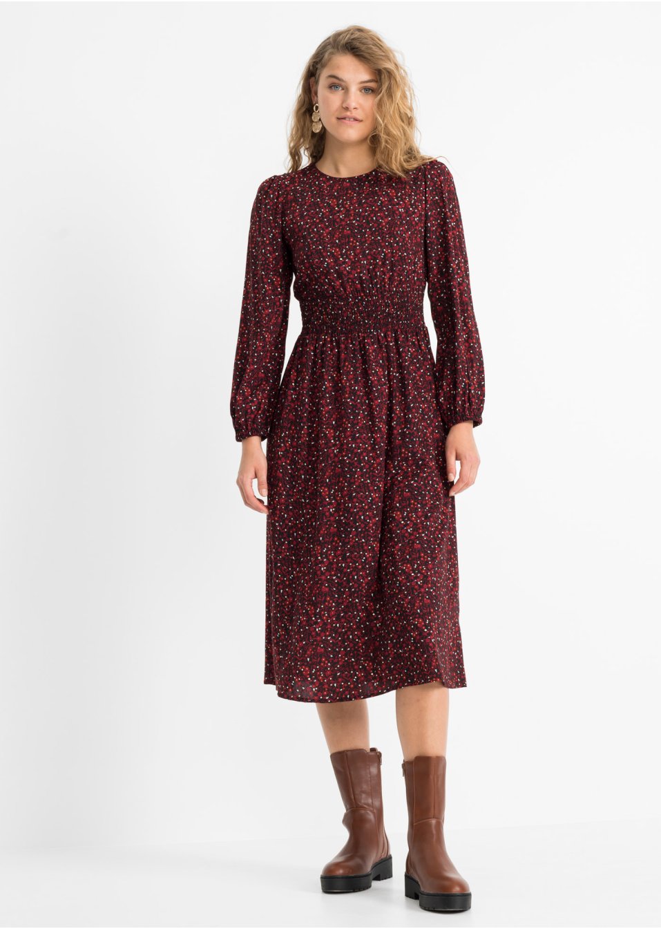 Robe midi à imprimé floral
