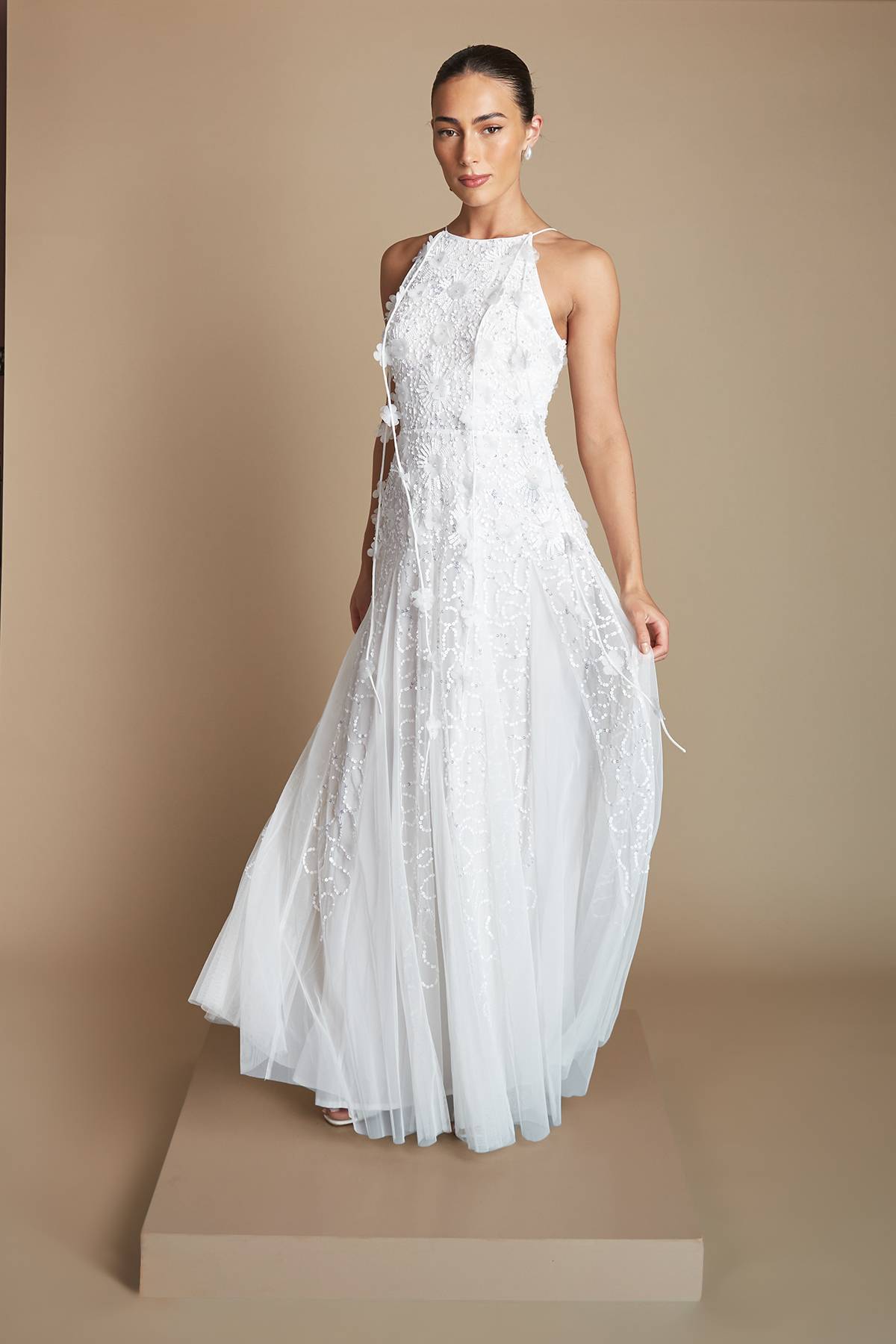 Coast Robe De Mariée En Tulle Ornée De Fleurs