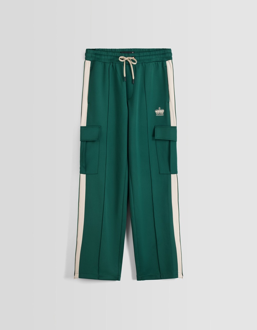 calças cargo jogger de perna larga