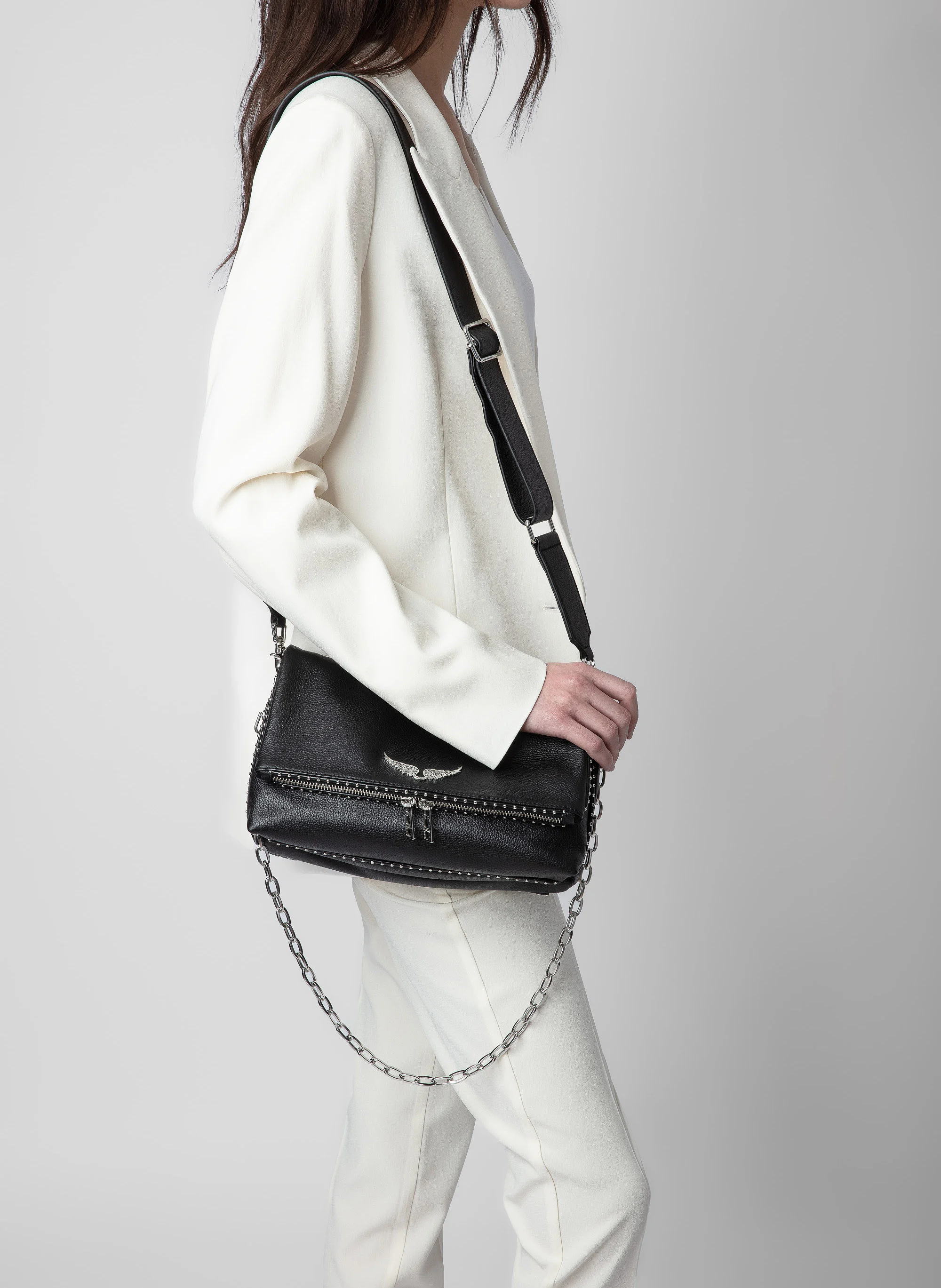 ROCKY - Sac bandoulière en cuir | Noir