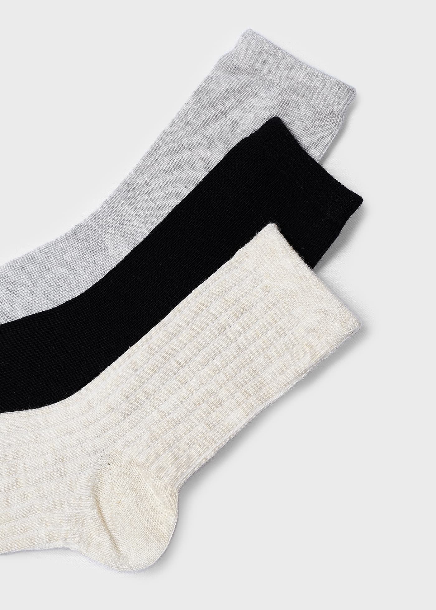 Conjunto de 3 meias lisas de algodão orgânico para meninos