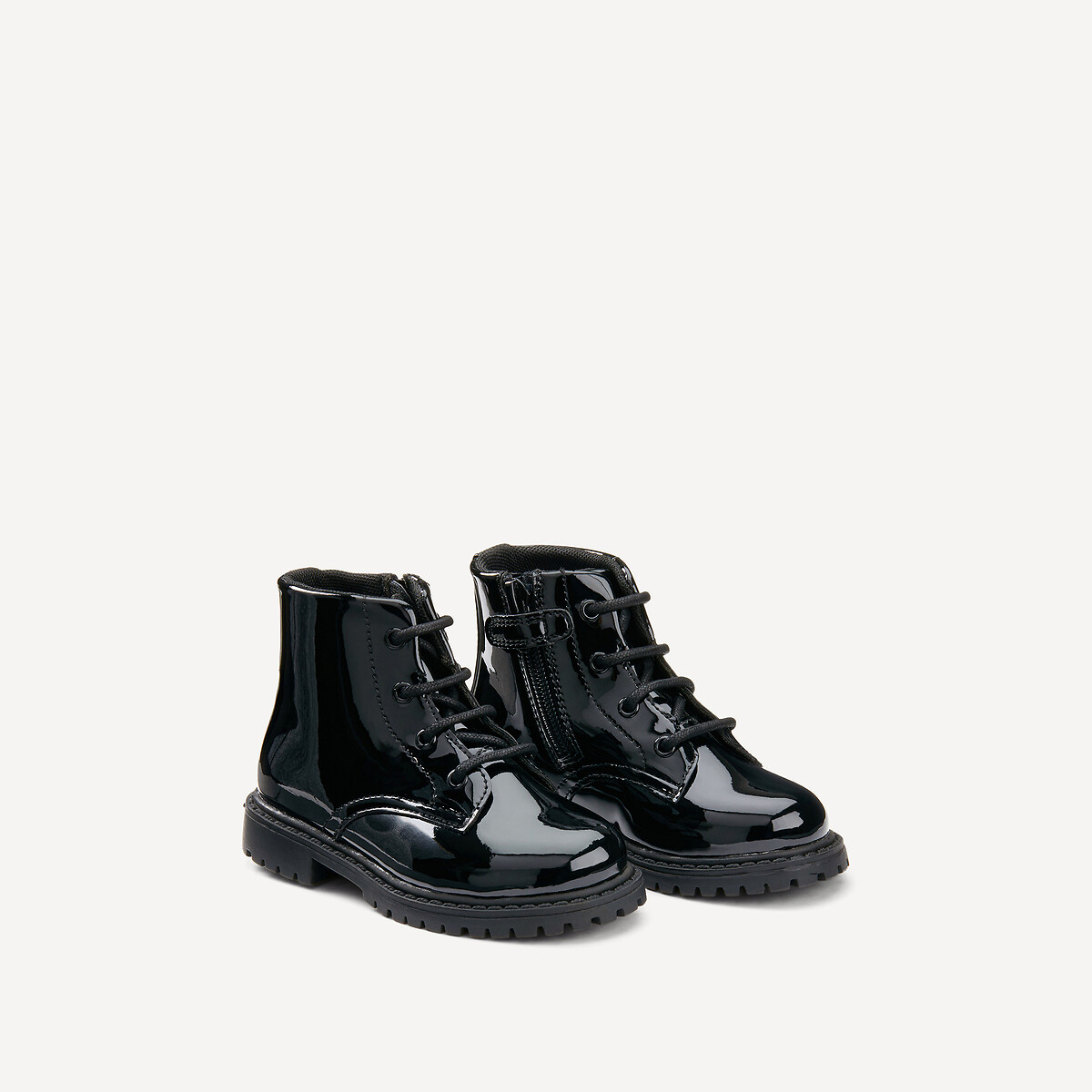 COLEÇÕES LA REDOUTE<br>Botas de verniz com zíper e cadarços