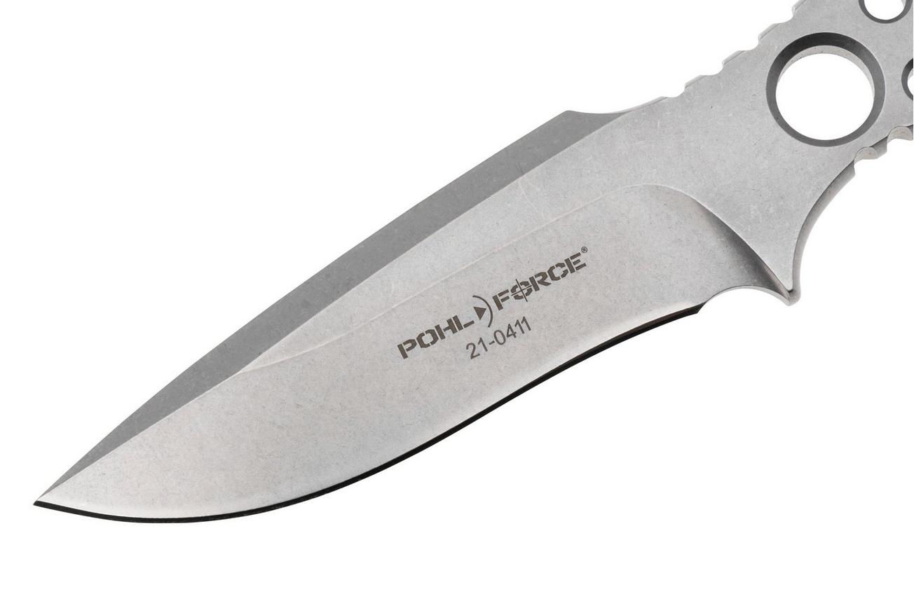 Pohl Force Charlie Three Gen 2, 6111, Stonewashed D2, vaststaand mes
