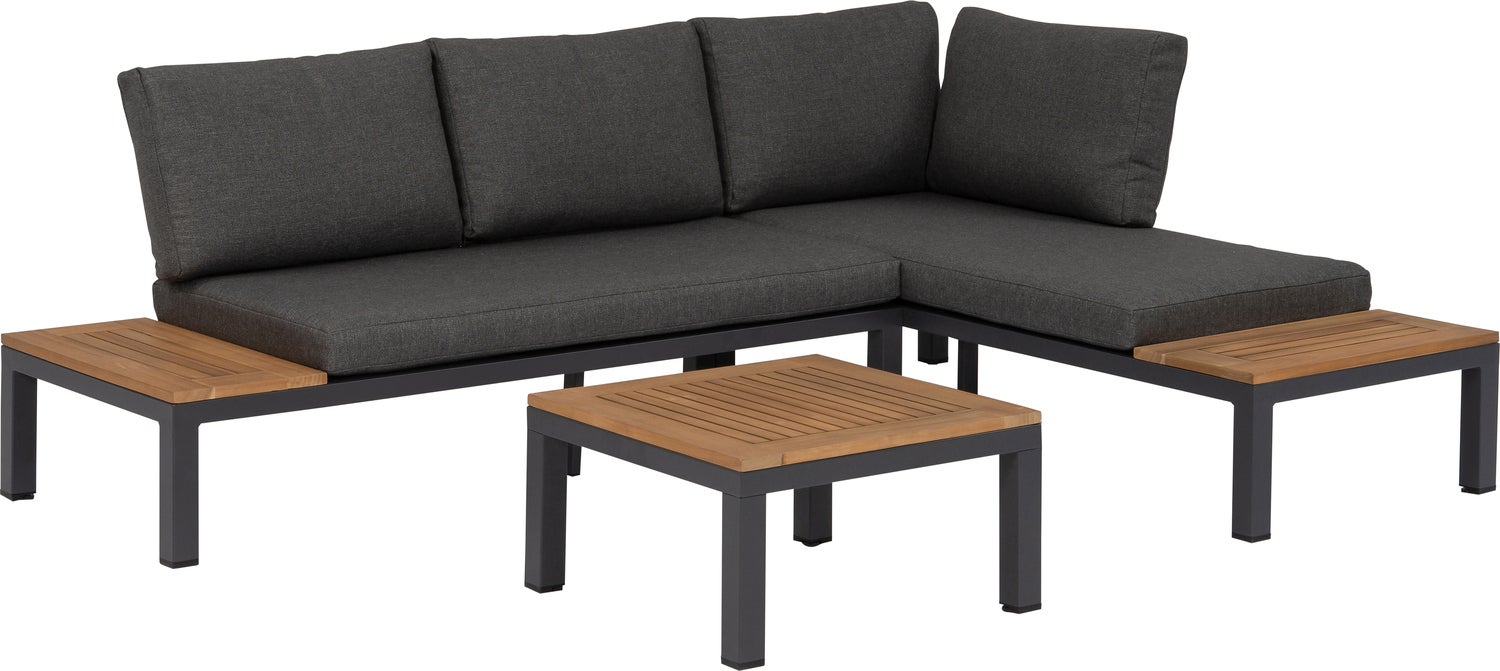 Intratuin 4-zits loungeset Rosa antraciet / naturel