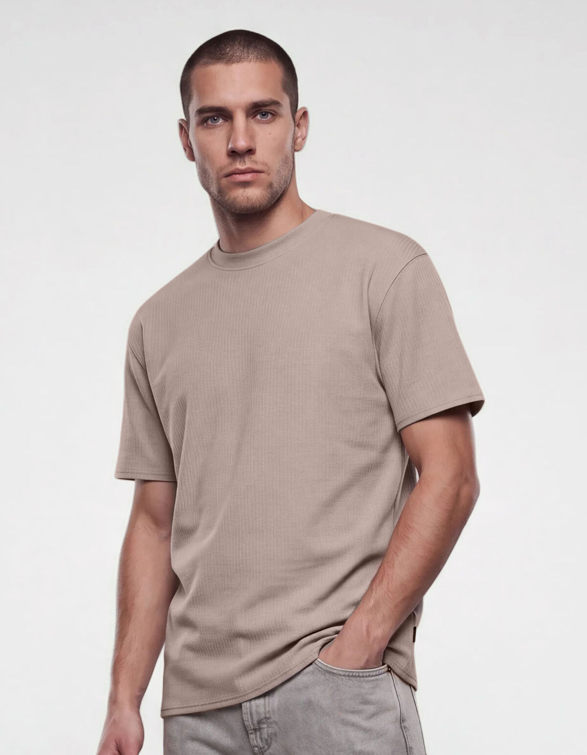 Gestreept Rib T-shirt Lichtgroen