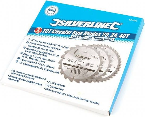Silverline 3 Delige Zaagbladenset 184 Mm