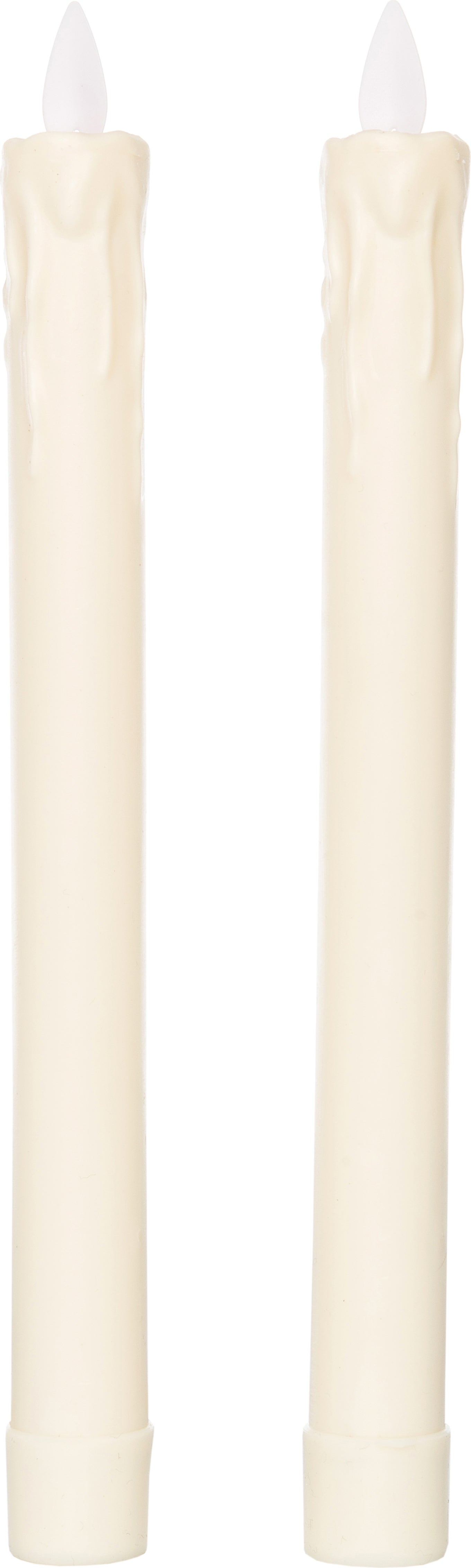 Anna's Collection LED dinerkaars met timer crème D 2,5 H 23 cm 2 stuks