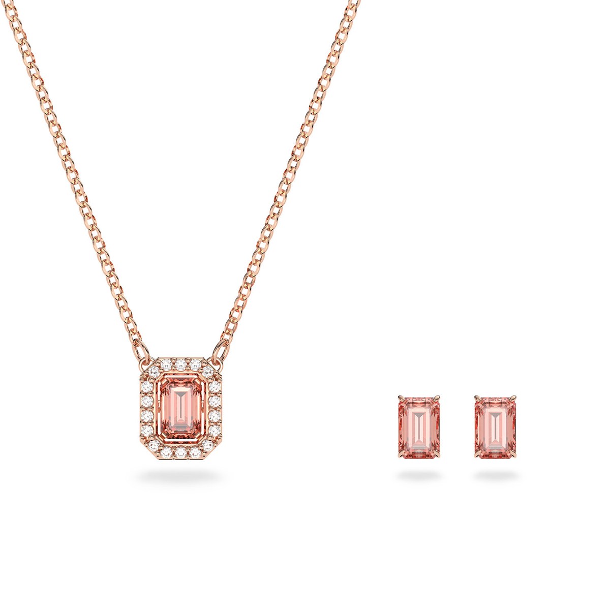 Parure Swarovski Millenia rose taille octogonale
