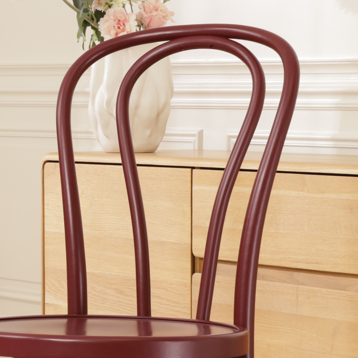 Houten bistrostoel Vienna no. 18 - burgundy