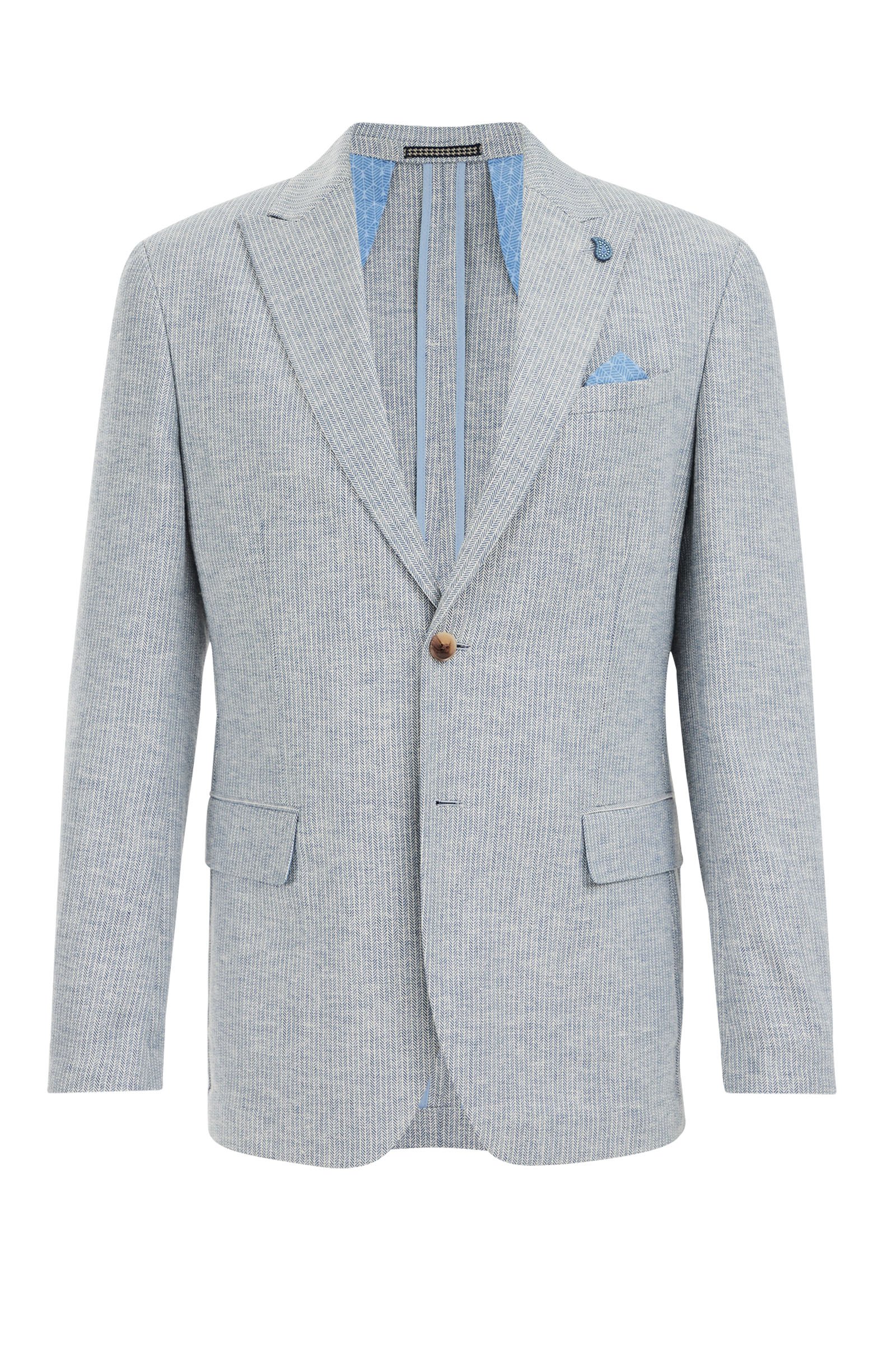 slim fit blazer met dessin WE Fashion Grijsblauw