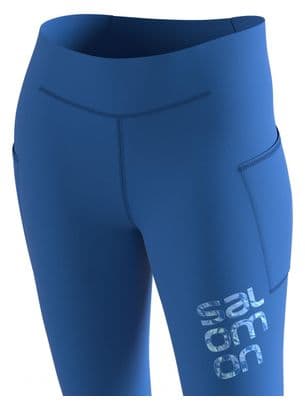 Collant 3/4 Salomon Cross Run 25'' Bleu Femme