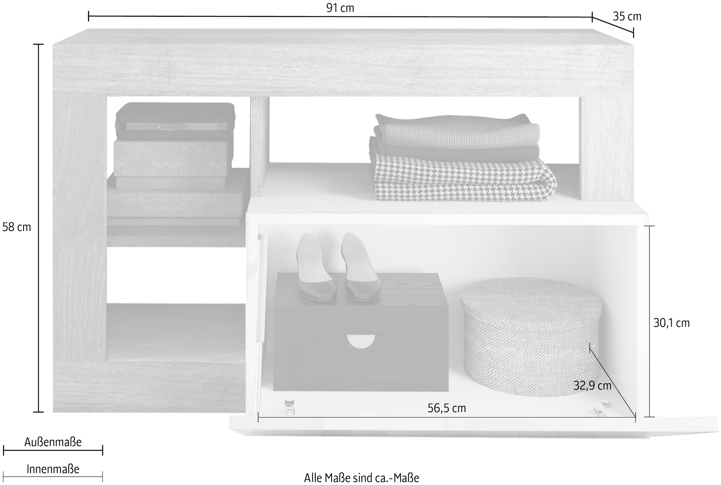 INOSIGN Garderobenschrank »Hamburg, Breite 91 cm« mit 1 Klappe