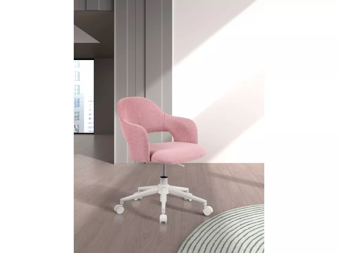 Chaise de bureau H71-81cm x L58cm x P60cm - rose - Mia