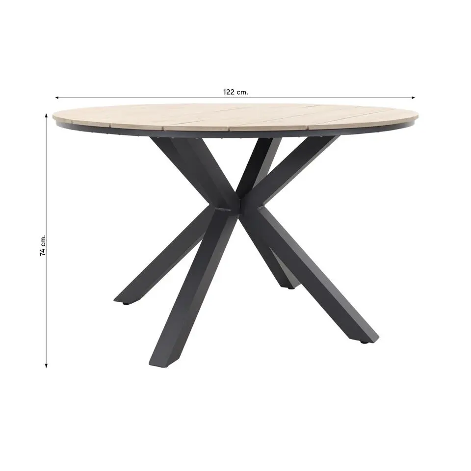 Garden Impressions Edison tuintafel - 122 cm. rond