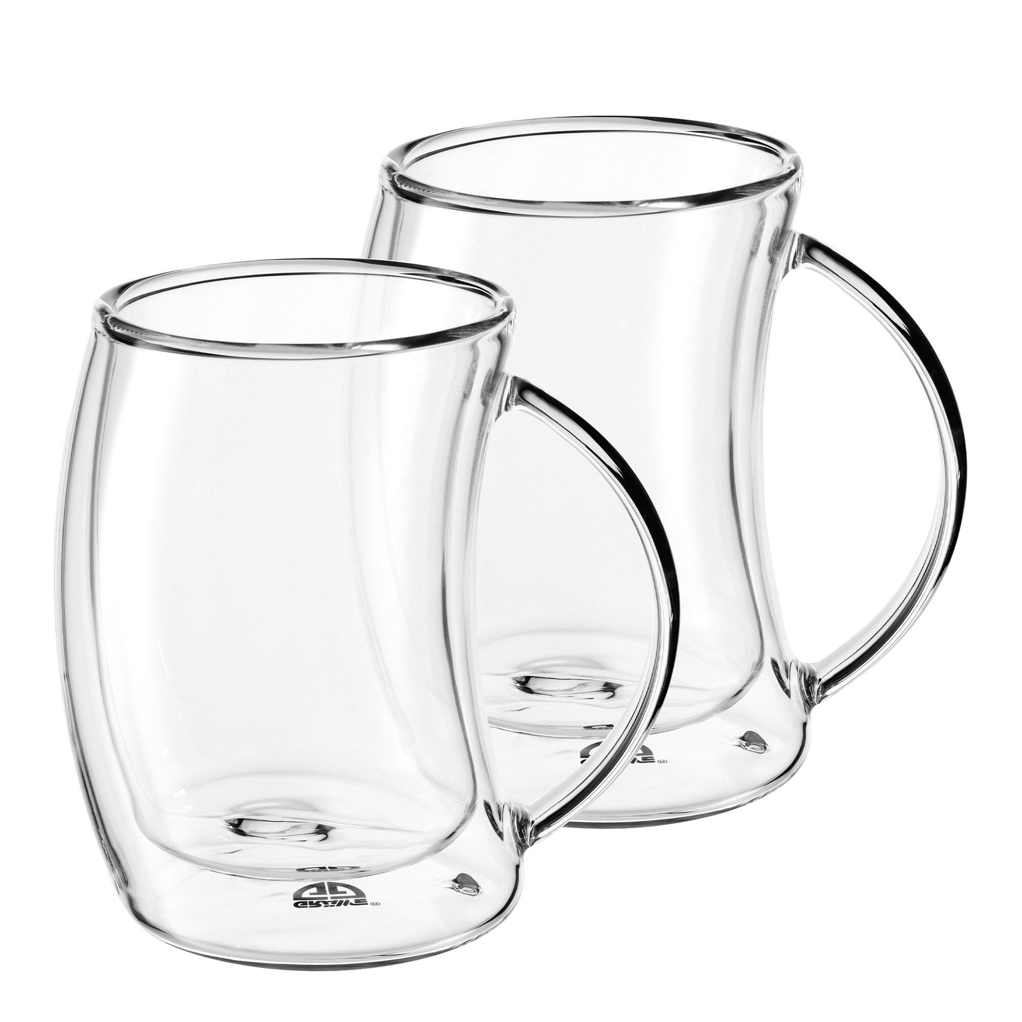 GRÄWE Doppelwandige Thermogläser, 2er-Set, gebogen