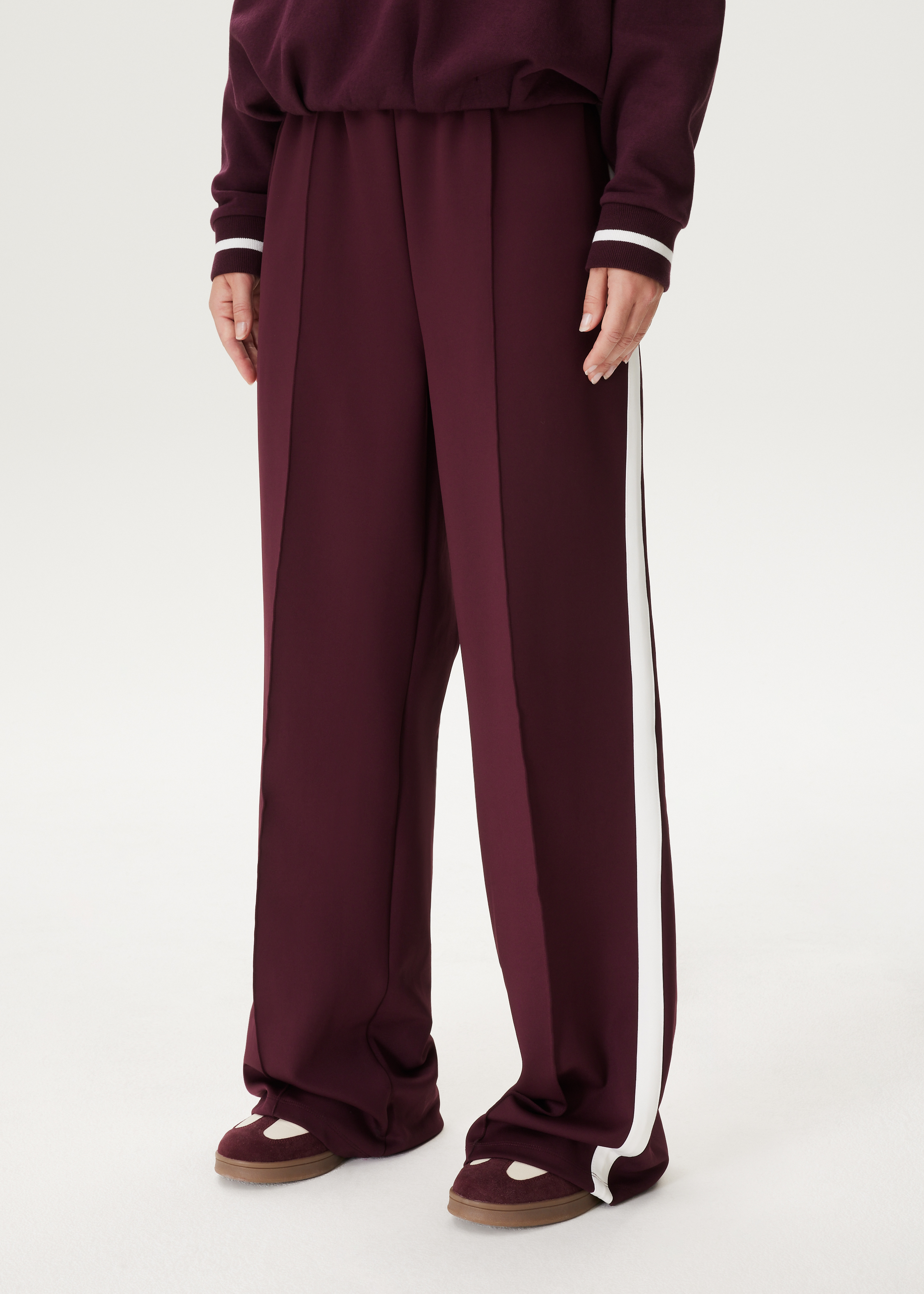 Wijde broek met streepdetail