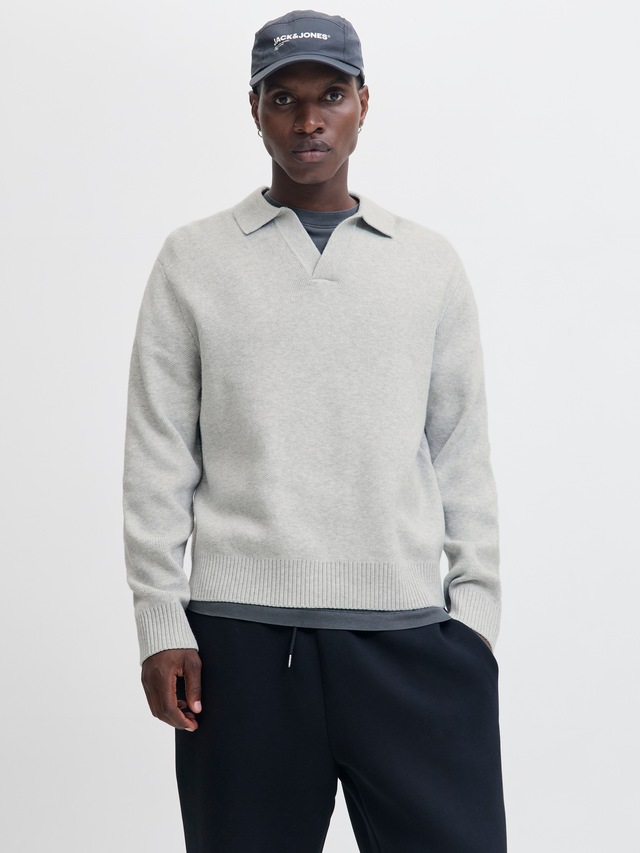 Jack & Jones Strickpullover »JCOCOVER KNIT SPLIT NECK POLO«