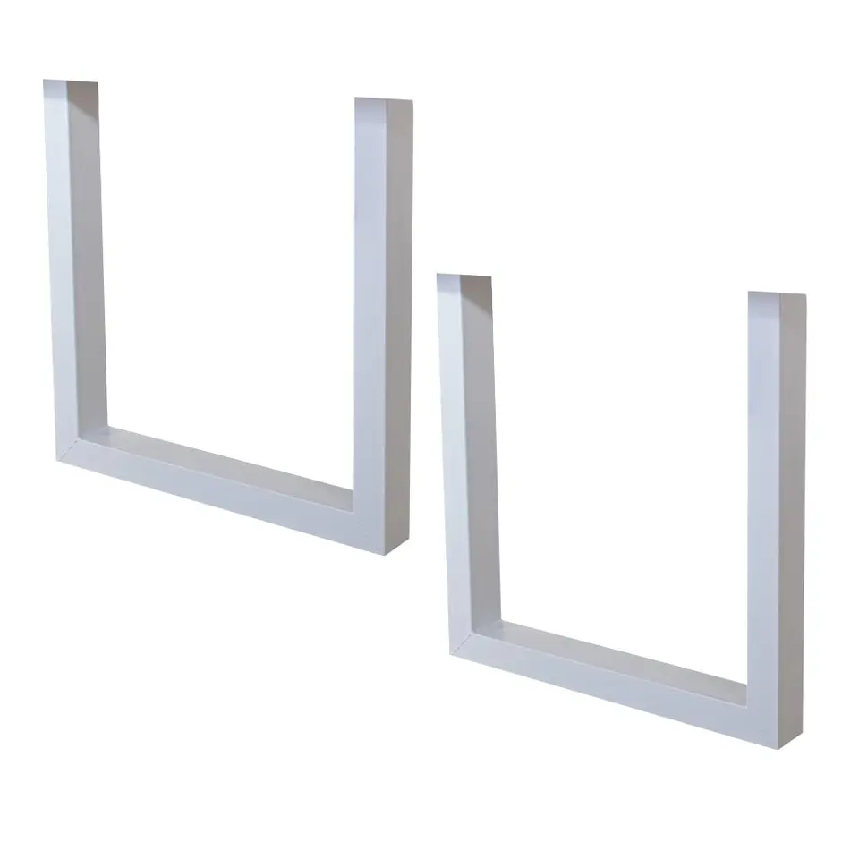 Set van 2 metalen tafelpoten U-frame wit - 8x70x72 cm - Metaal - Wit