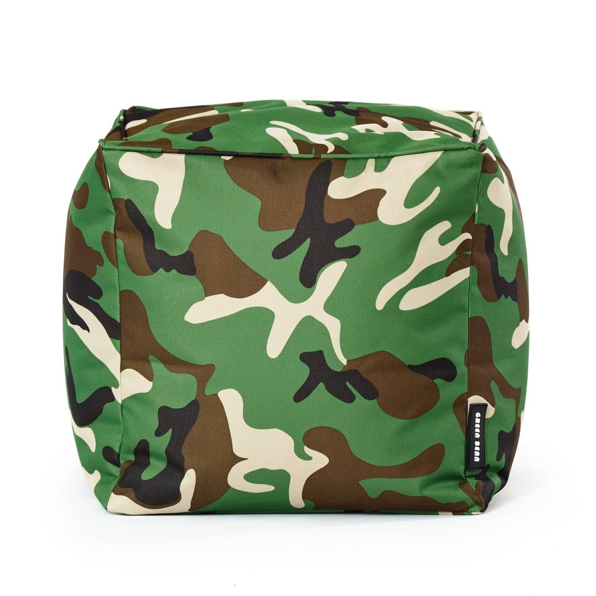 Groene Bean Zitzak Kruk 40x40x40cm met EPS-korrelvulling - Voetenbank Voetkussen Zitpoef voor Zitzakken - Vloerkussen voor Kinderen en Volwassenen - Voetsteun Zitkussen Kruk Camouflage Groen