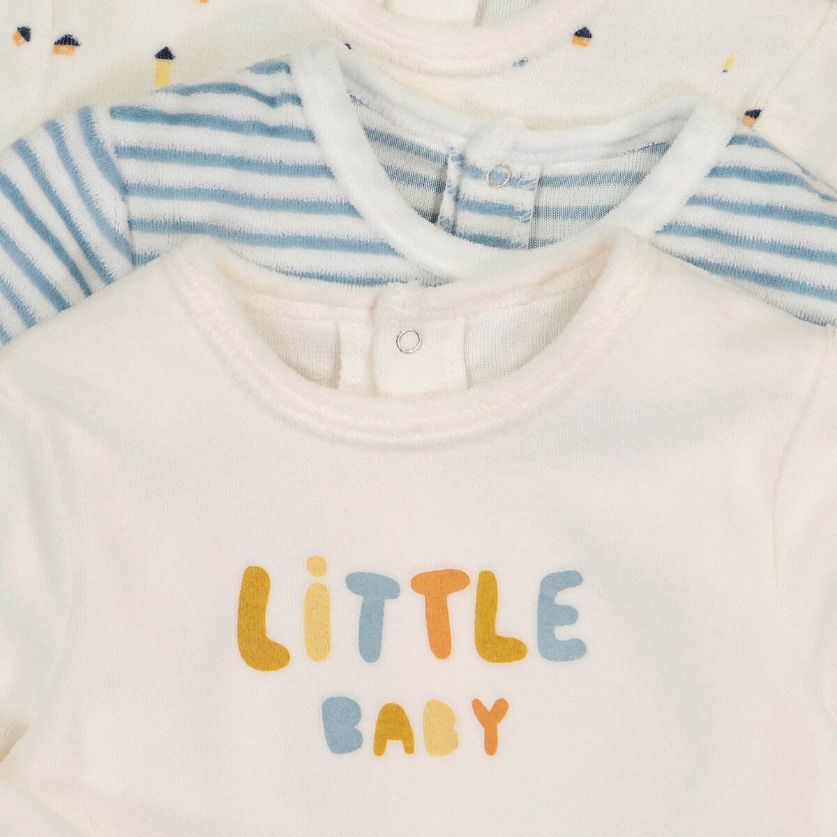 COLEÇÃO LA REDOUTE<br>Conjunto de 3 pijamas de veludo