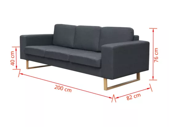 Ensemble de canapés à 2 places et à 3 places gris foncé