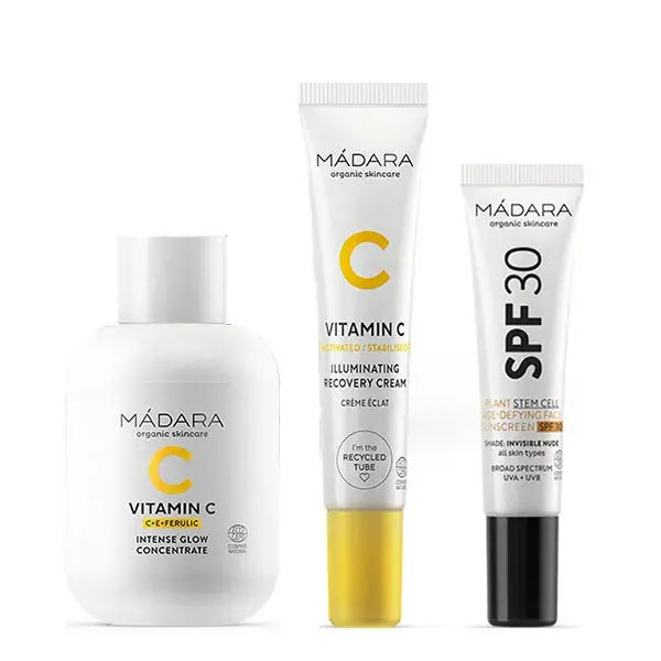 Kit de cuidados faciais Madara Cosmetics Glow Boost em 3 etapas, 60ml