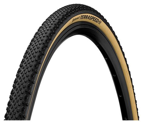 Pneu Gravel Continental Terra Speed 650b Tubeless Ready Souple ProTection BlackChili Compound Flancs Cream E-Bike e25