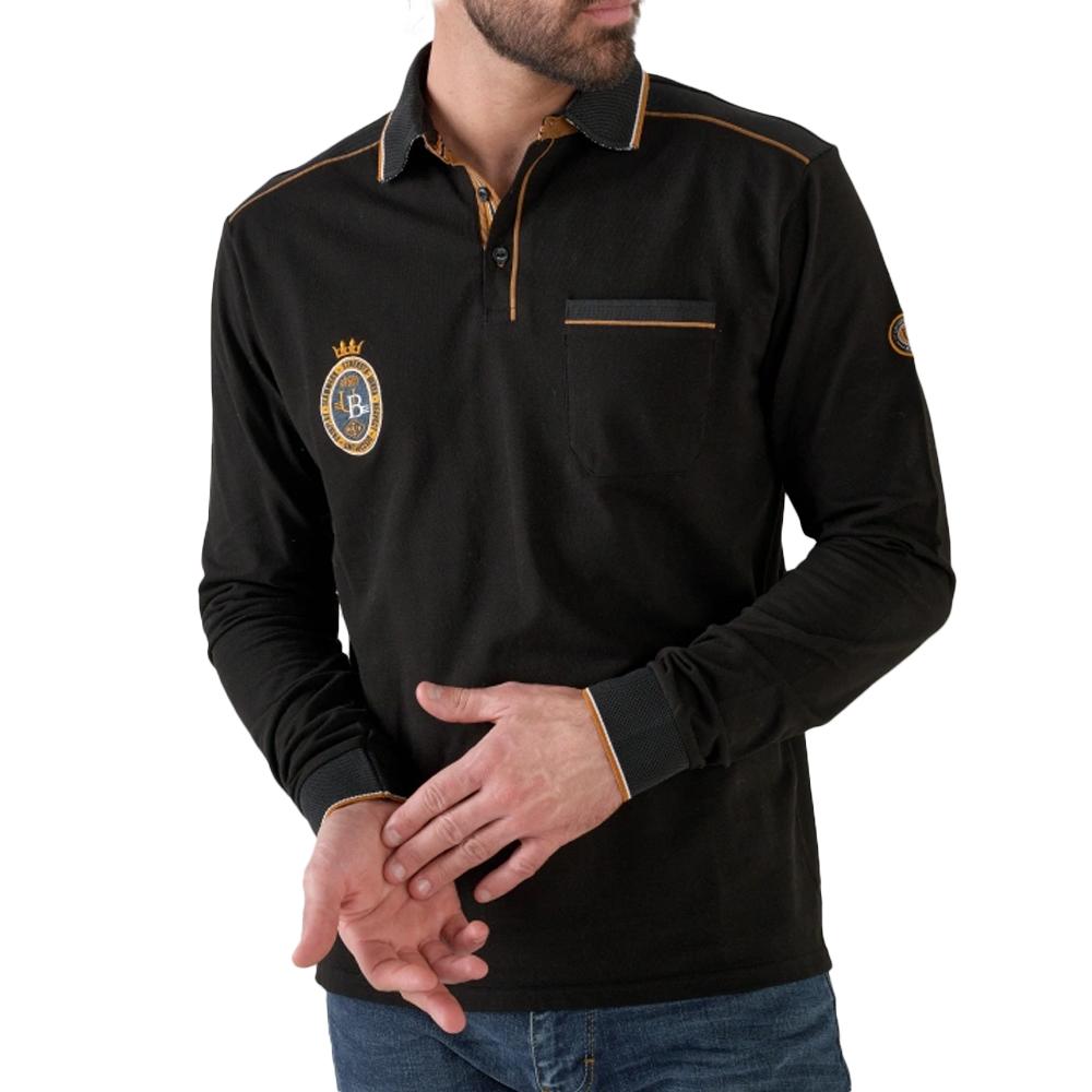 RMS26 Polo Manches Longues Noir Homme RMS26 AUKLAND