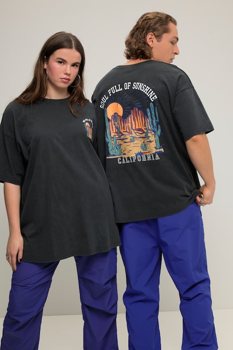 T-Shirt, oversized, Print, Rundhals, Halbarm, Unisex