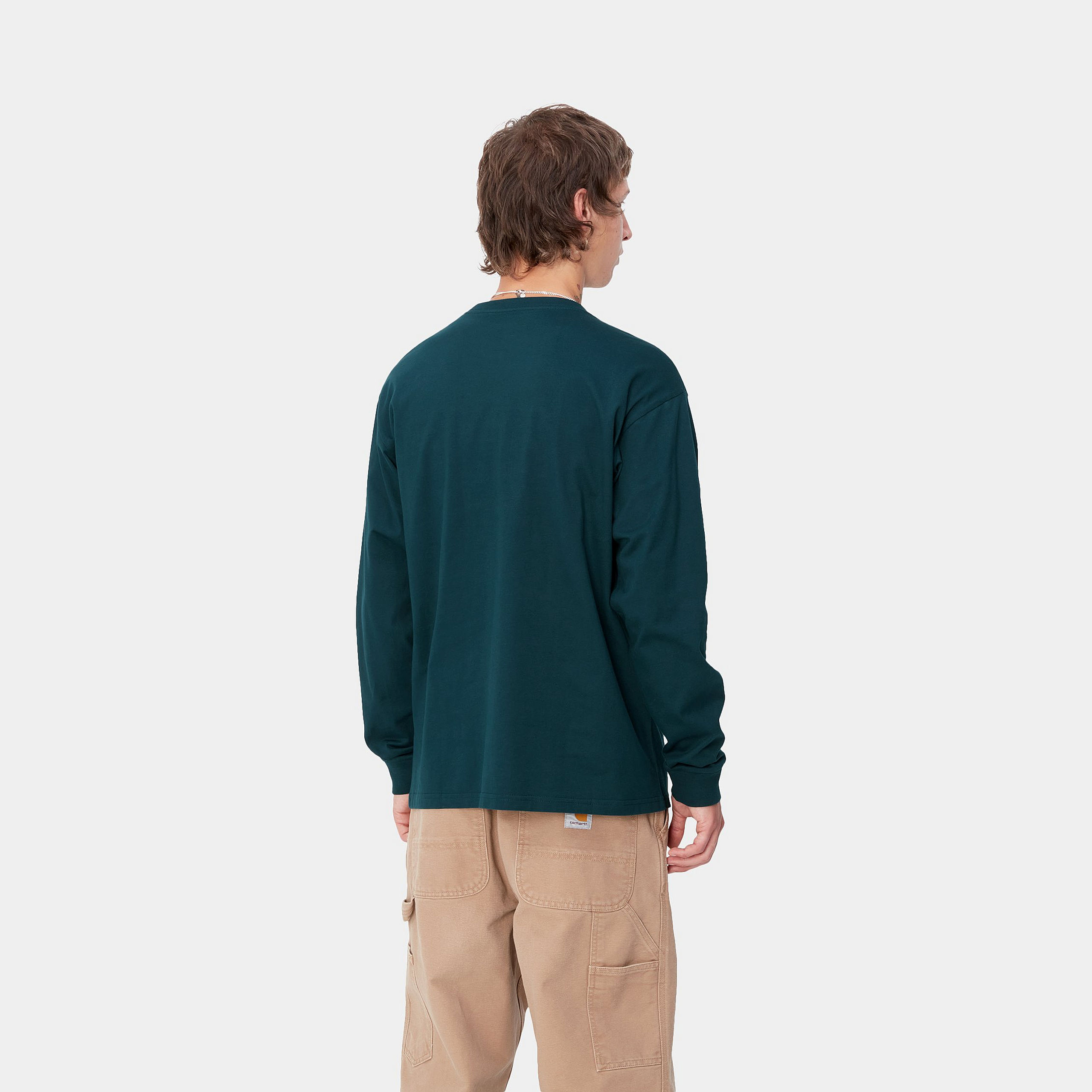 Carhartt WIP LS Chase T-Shirt White / Gold