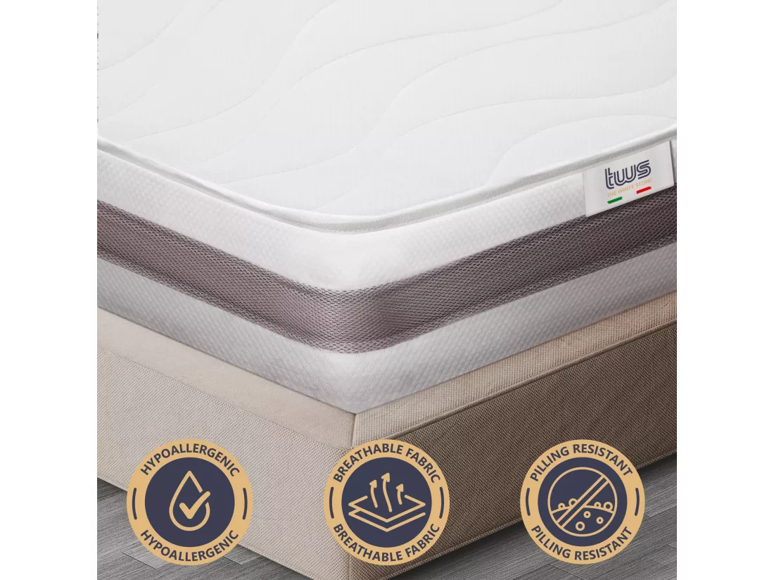 Matelas ESSENTIAL 90 X 190 Waterfoam Hypoallergénique 20CM made in Italy