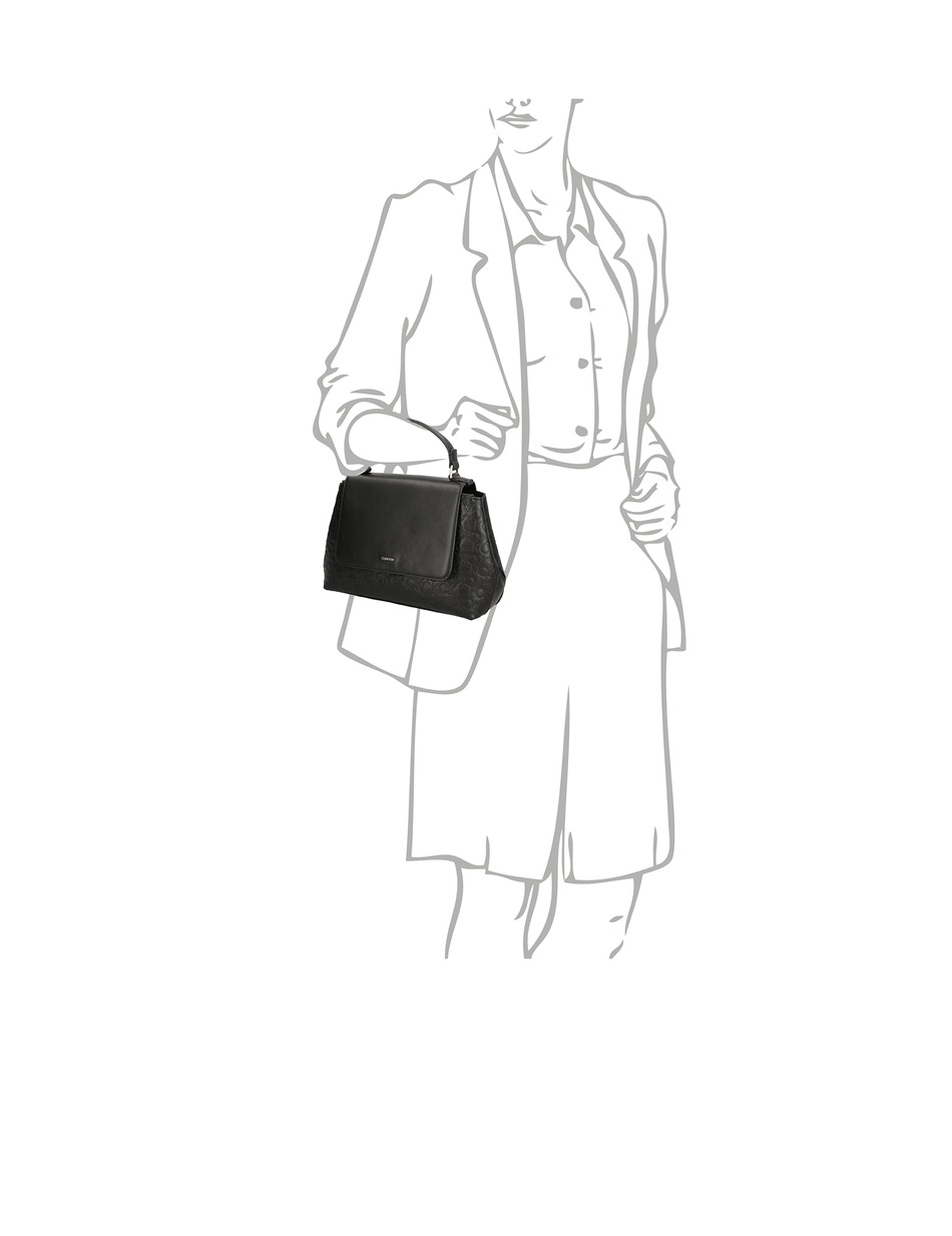 CK MUST TOP HANDLE TOTE-EMB MONO