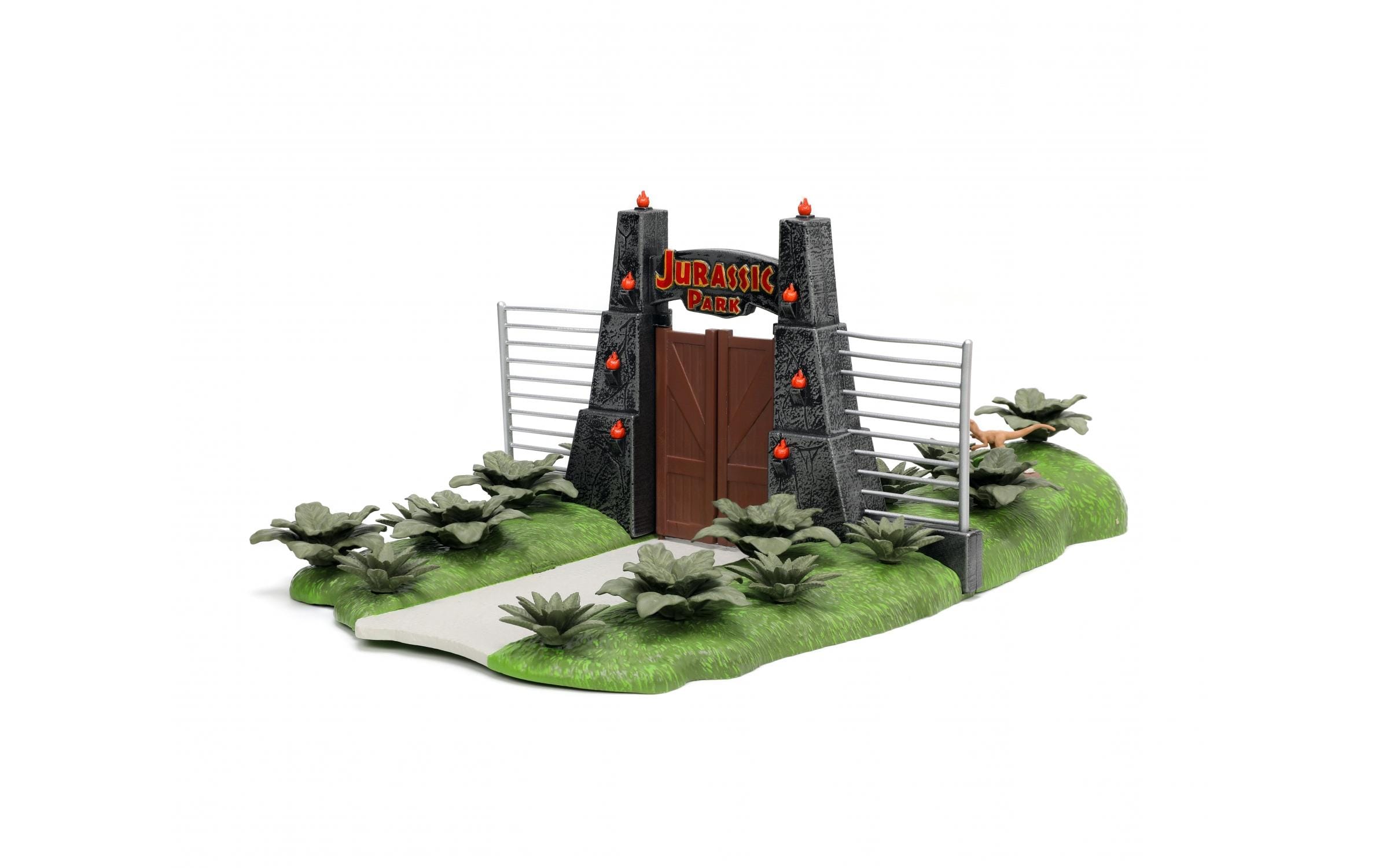 Jurassic World Diorama mit 2 Nano CarsJurassic World Nano Szene Diorama mit zwei Modellautos