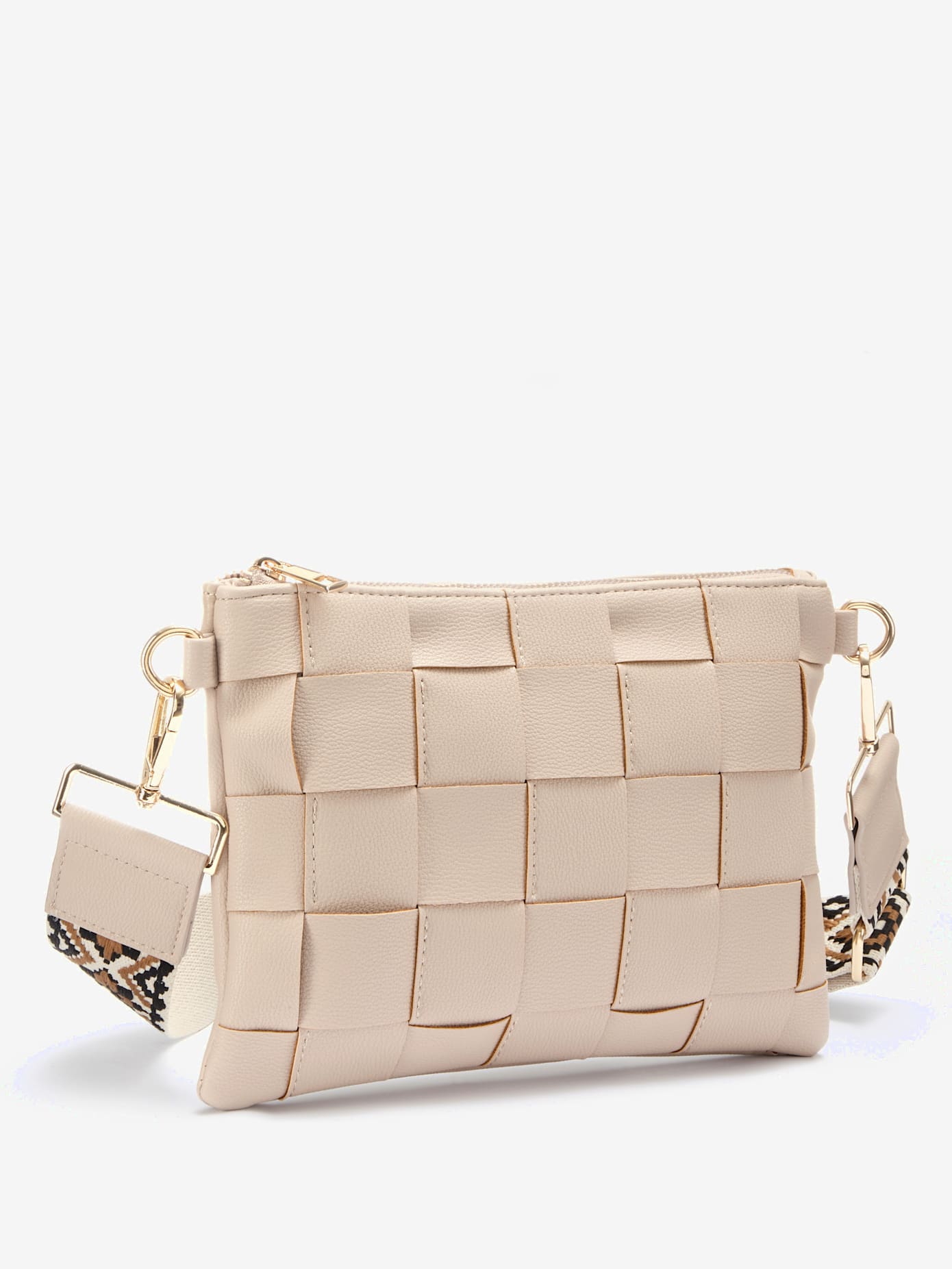 Sac à main tendance avec bandoulière brodée et petite poche intérieure