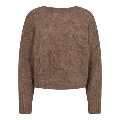 Co'Couture CozyCC Twist Back Striktrøje, Walnut, L