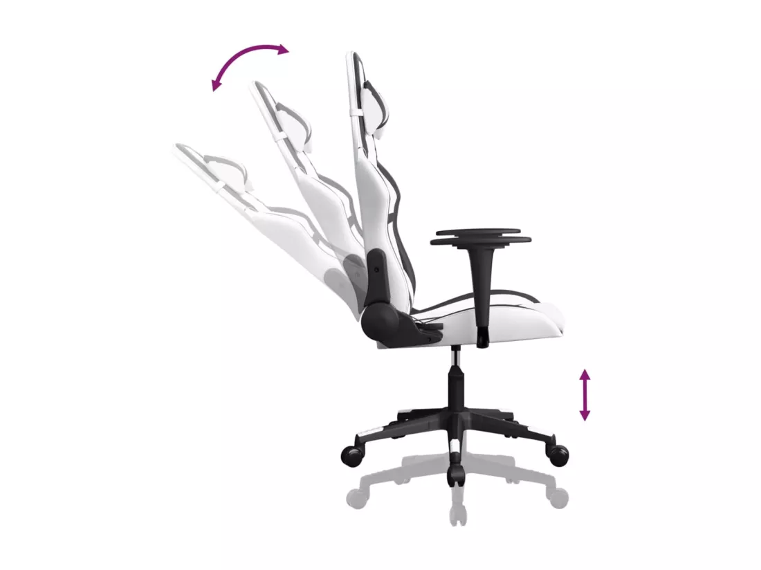 Chaise de jeu de massage Blanc et noir Similicuir