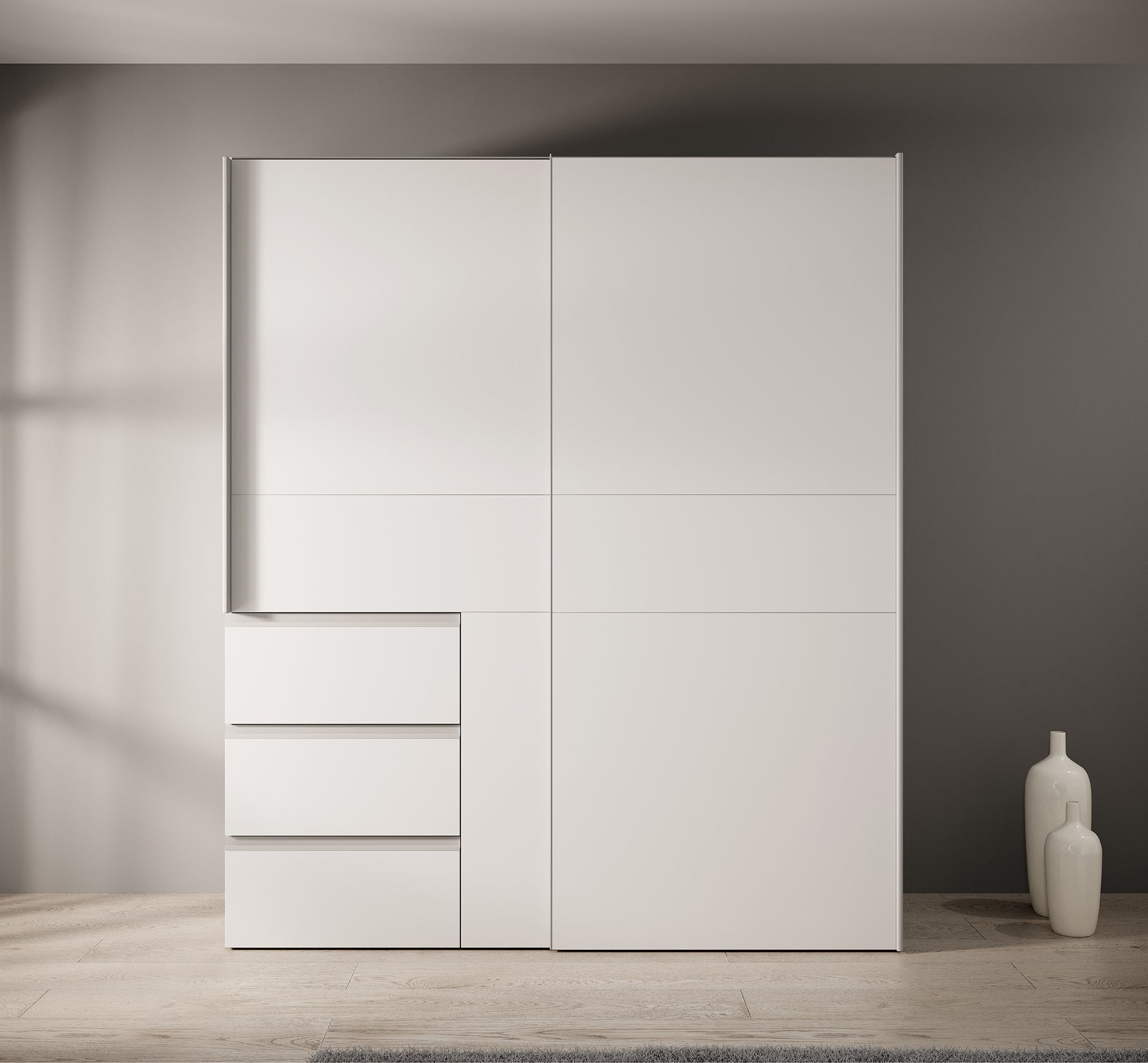Meubella - Kledingkast Walter - Wit - 170 cm
