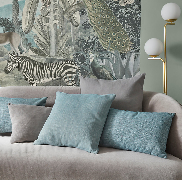 Coussin GoodHome Tiga vert bleu 45 x 45 cm