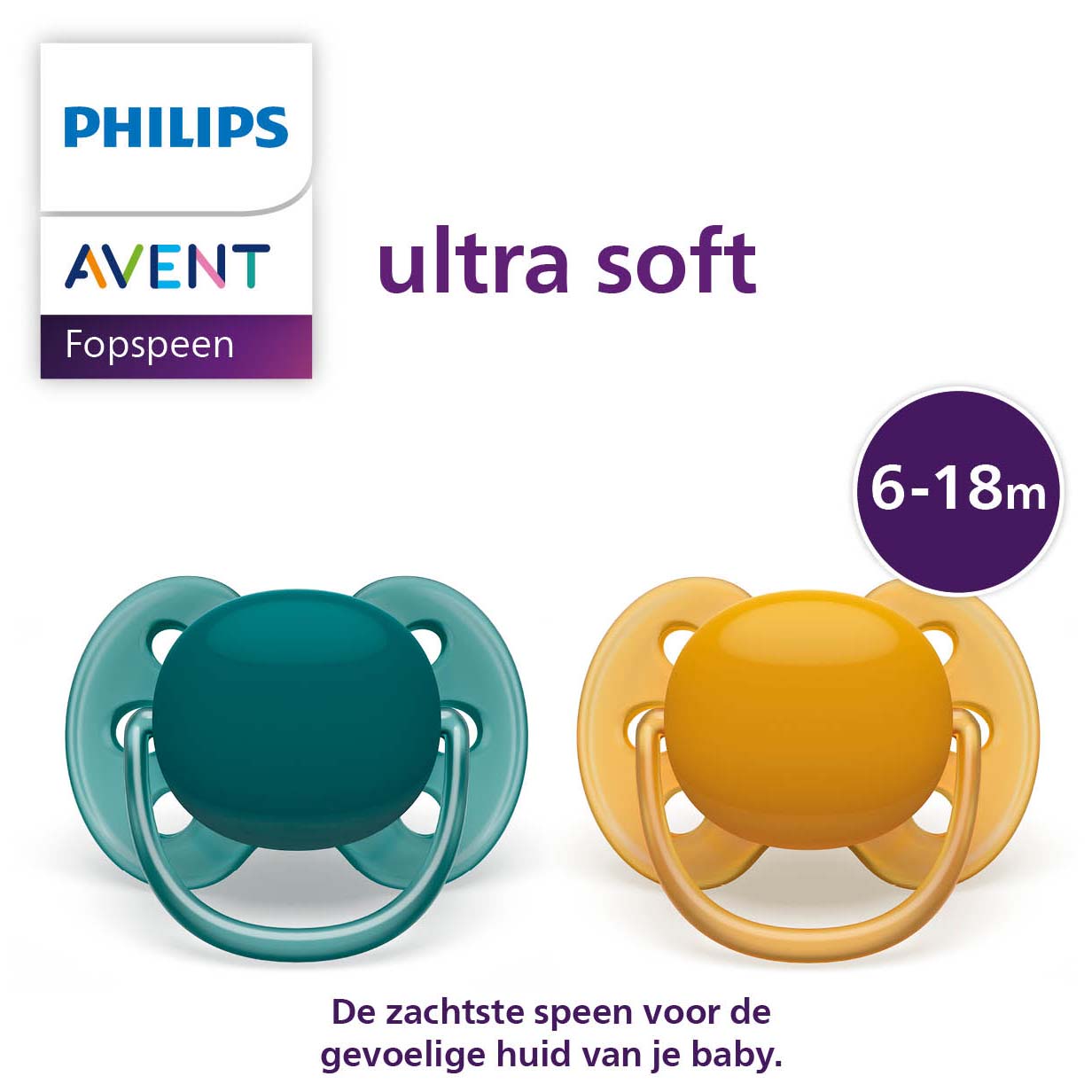 Philips Avent Ultra Soft fopspeen 6-18 mnd 2-pack groen